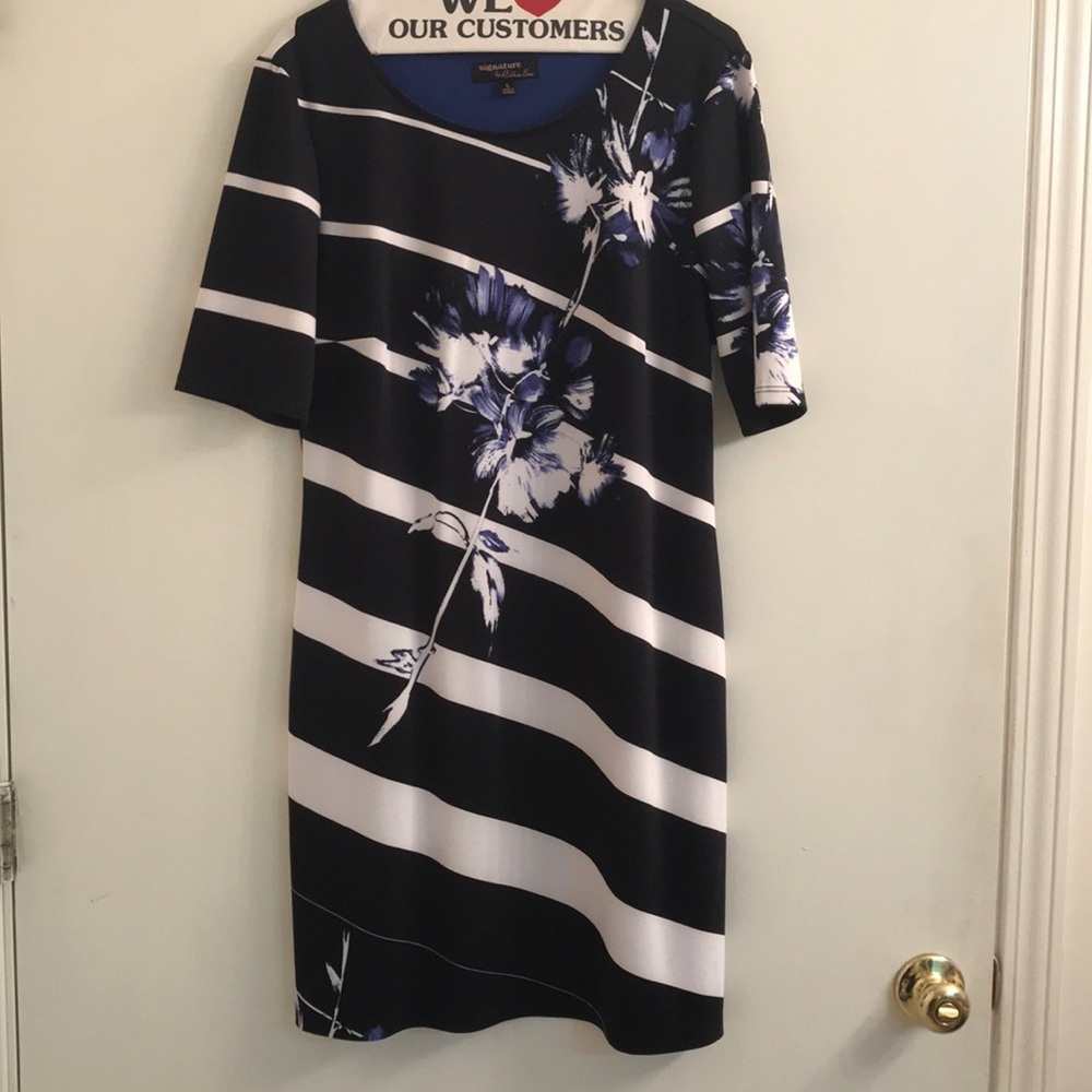 Navy and White Dress